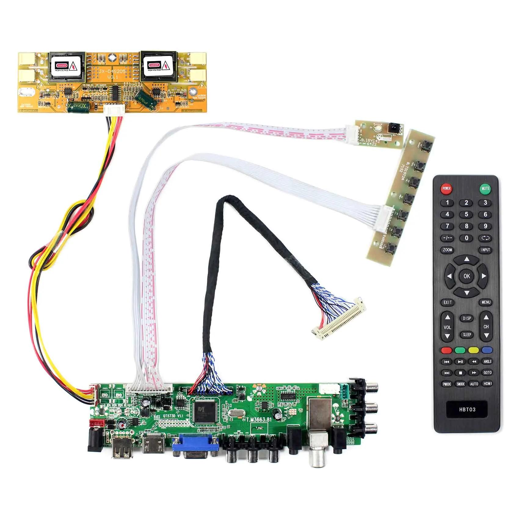 HD MI VGA AV USB ATV DTV LCD  ۵ 4 CCFL 30  LVDS 20.1 22 ġ 1680x1050 LCD: M201EW02 M220EW01 LTM220M1 LTM220M2